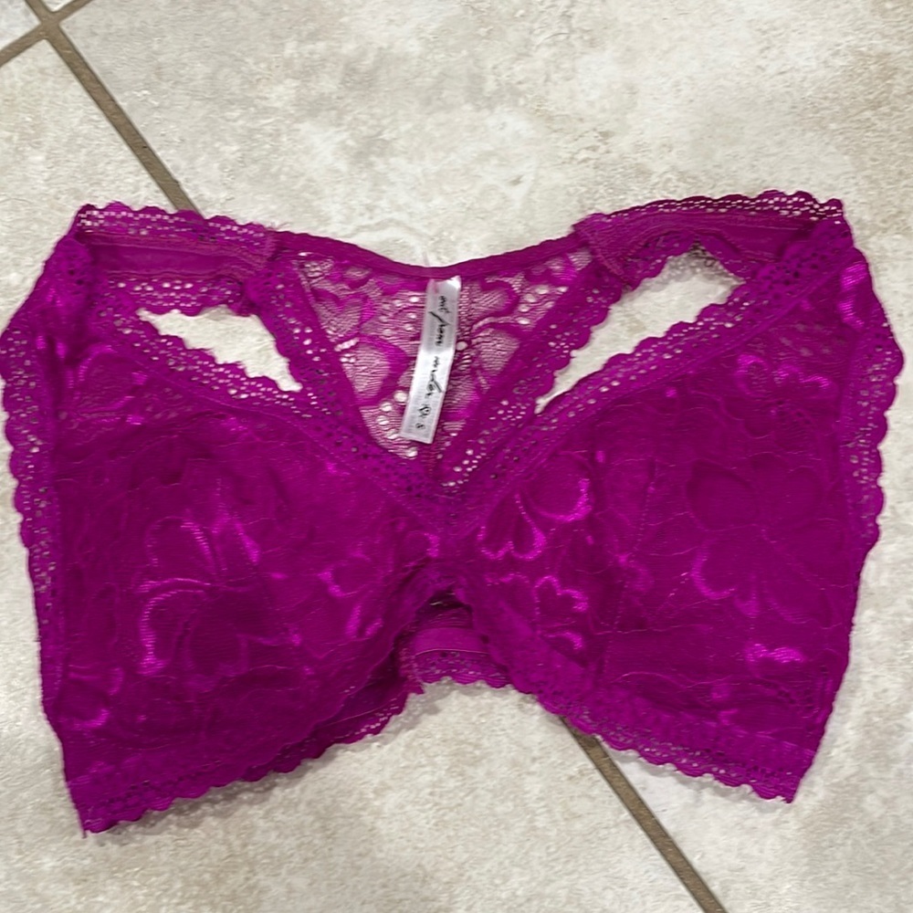 Urban Outfitters Magenta Lace Bralette